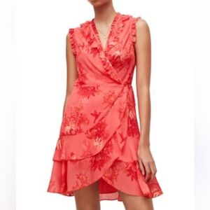 All Saints Ari Nila Printed Wrap Dress